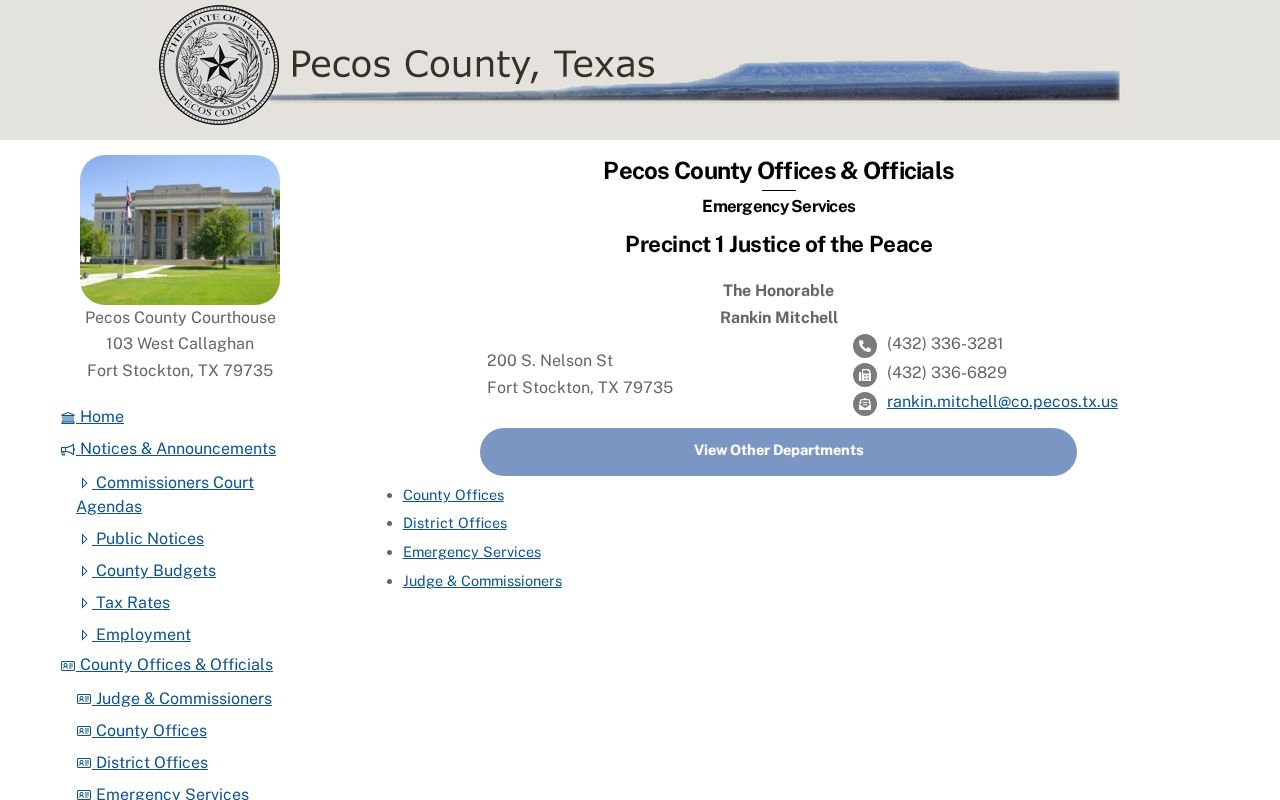Pecos County Justice of the Peace Precinct 1 contact page