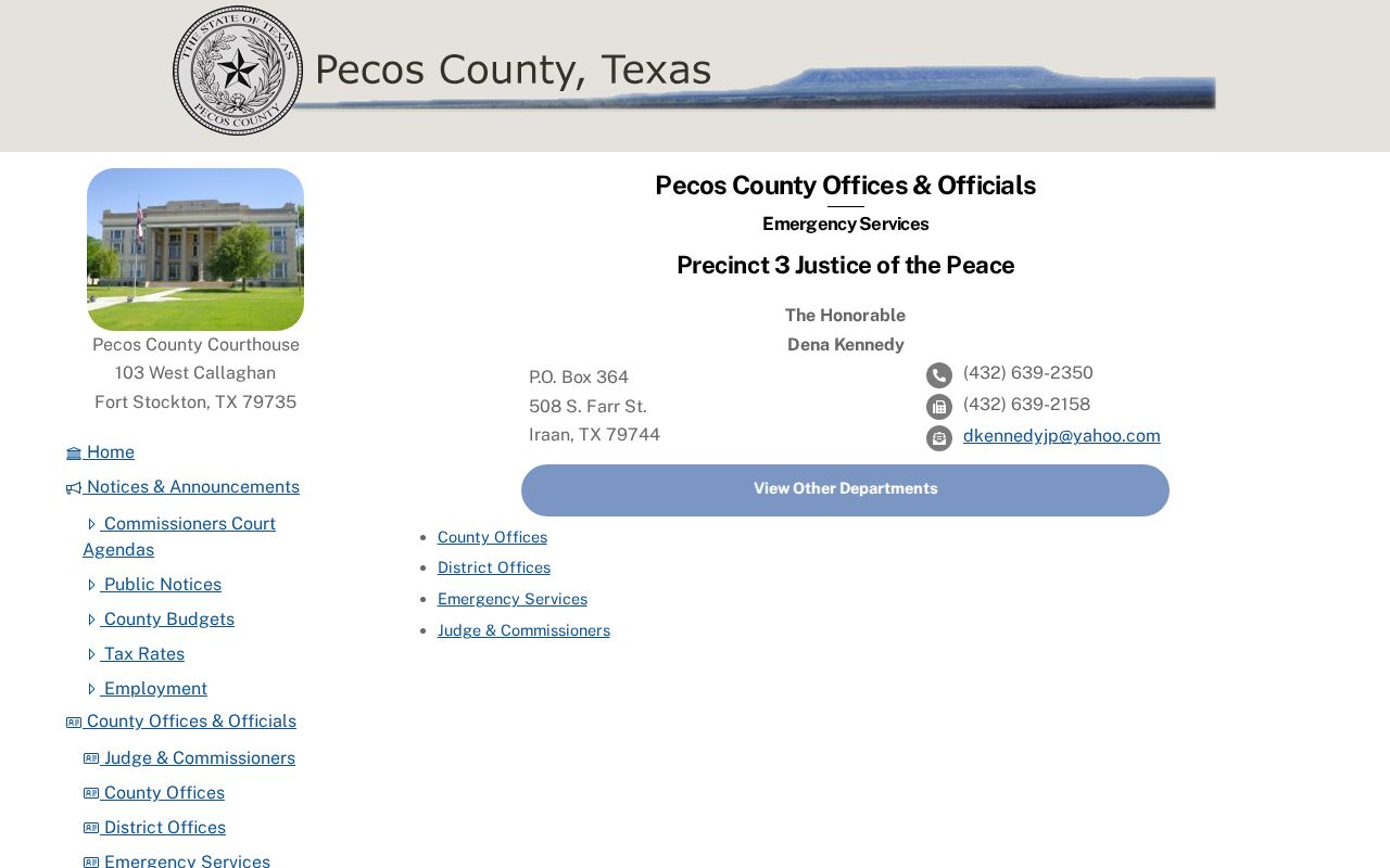 Pecos County Justice of the Peace Precinct 3 contact page in Iraan
