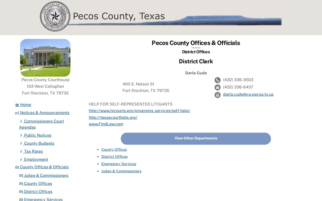 Pecos County District Clerk official contact page